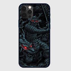 Чехол для iPhone 12 Pro Samurai and dragon, цвет: 3D-черный
