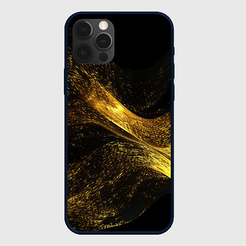 Чехол iPhone 12 Pro Золотая пыльца / 3D-Черный – фото 1