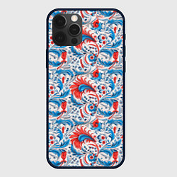 Чехол для iPhone 12 Pro Русские узоры, цвет: 3D-черный