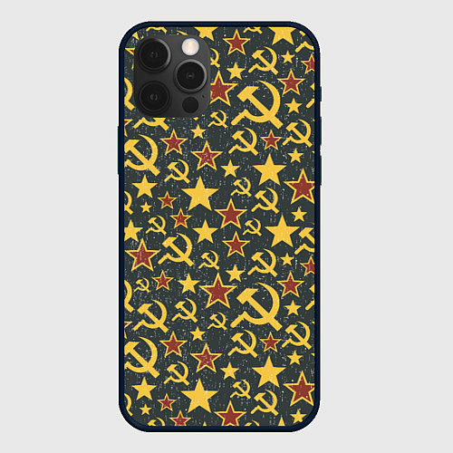 Чехол iPhone 12 Pro Серп и Молот - СССР / 3D-Черный – фото 1