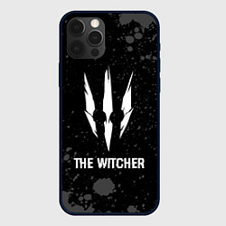 Чехол iPhone 12 Pro The Witcher glitch на темном фоне