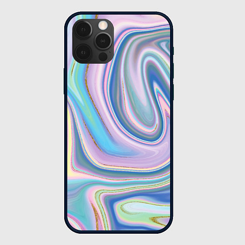 Чехол iPhone 12 Pro Sea waves fantasy / 3D-Черный – фото 1