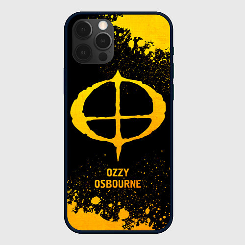 Чехол iPhone 12 Pro Ozzy Osbourne - gold gradient / 3D-Черный – фото 1