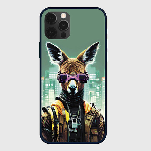 Чехол iPhone 12 Pro Cool kangaroo - cyberpunk / 3D-Черный – фото 1