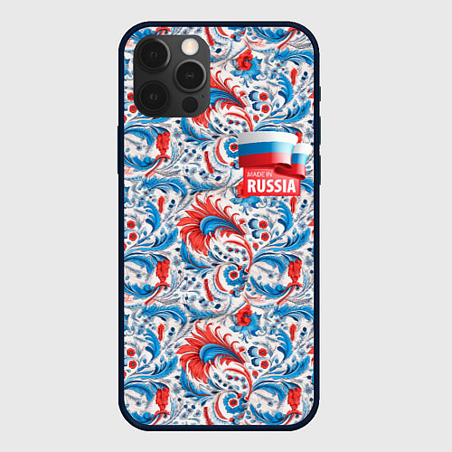 Чехол iPhone 12 Pro Russia pattern / 3D-Черный – фото 1