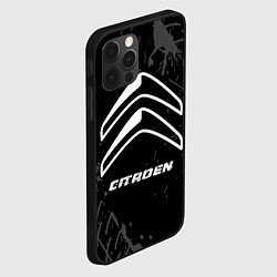 Чехол для iPhone 12 Pro Citroen speed на темном фоне со следами шин, цвет: 3D-черный — фото 2