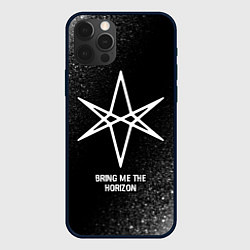 Чехол iPhone 12 Pro Bring Me the Horizon glitch на темном фоне