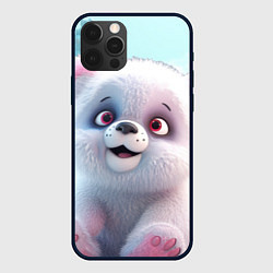 Чехол для iPhone 12 Pro Милый белый пушистый медвежонок, цвет: 3D-черный