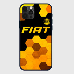 Чехол для iPhone 12 Pro Fiat - gold gradient: символ сверху, цвет: 3D-черный