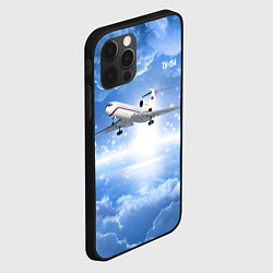 Чехол для iPhone 12 Pro Ту-154 в морозном небе, цвет: 3D-черный — фото 2