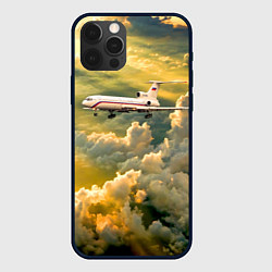 Чехол iPhone 12 Pro Ту-154 Полет в закате