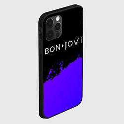 Чехол для iPhone 12 Pro Bon Jovi purple grunge, цвет: 3D-черный — фото 2