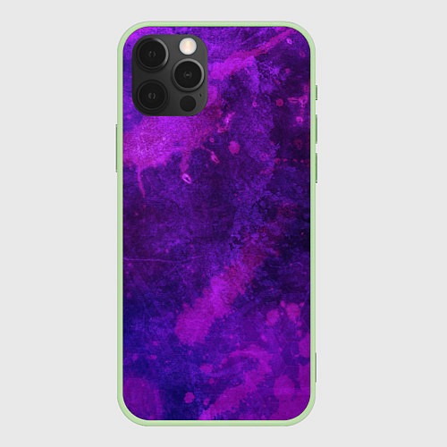 Чехол iPhone 12 Pro Текстура - Purple explosion / 3D-Салатовый – фото 1