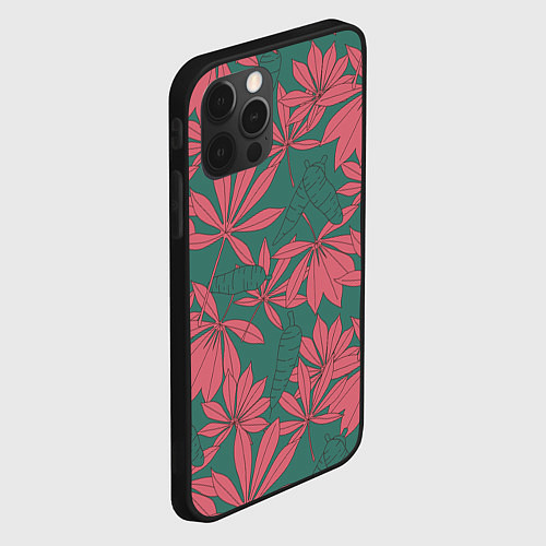 Чехол iPhone 12 Pro Pink nature / 3D-Черный – фото 2