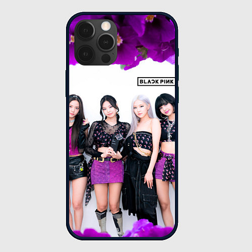 Чехол iPhone 12 Pro Blackpink flowers / 3D-Черный – фото 1