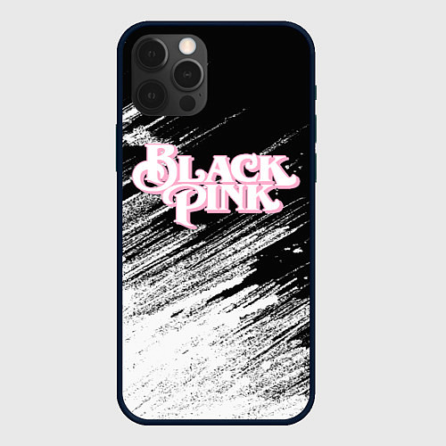 Чехол iPhone 12 Pro Blackpink - черно-белый / 3D-Черный – фото 1