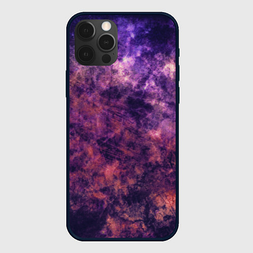 Чехол iPhone 12 Pro Текстура - Purple galaxy / 3D-Черный – фото 1