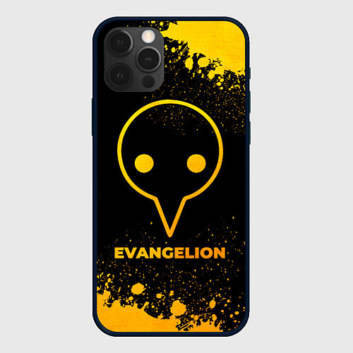 Чехол iPhone 12 Pro Evangelion - gold gradient / 3D-Черный – фото 1