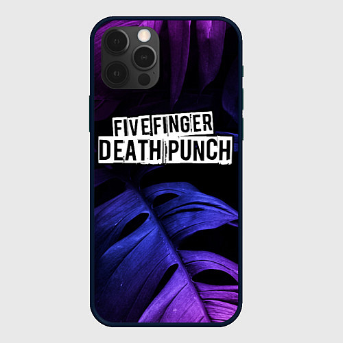 Чехол iPhone 12 Pro Five Finger Death Punch neon monstera / 3D-Черный – фото 1