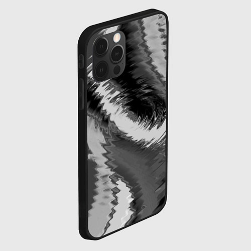 Чехол iPhone 12 Pro Абстрактный узор в серых тонах / 3D-Черный – фото 2