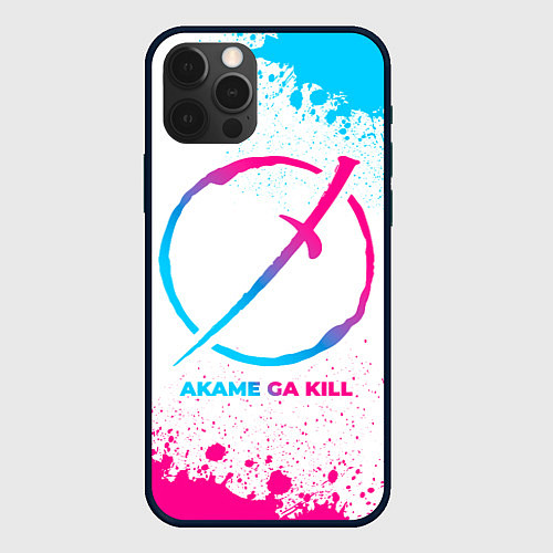 Чехол iPhone 12 Pro Akame ga Kill neon gradient style / 3D-Черный – фото 1