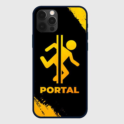 Чехол iPhone 12 Pro Portal - gold gradient / 3D-Черный – фото 1