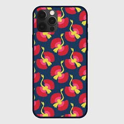 Чехол для iPhone 12 Pro Тропические птицы, цвет: 3D-черный