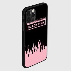 Чехол для iPhone 12 Pro Blackpink - flames, цвет: 3D-черный — фото 2