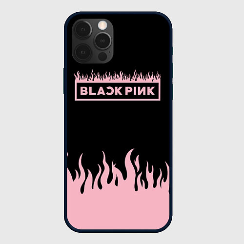 Чехол iPhone 12 Pro Blackpink - flames / 3D-Черный – фото 1