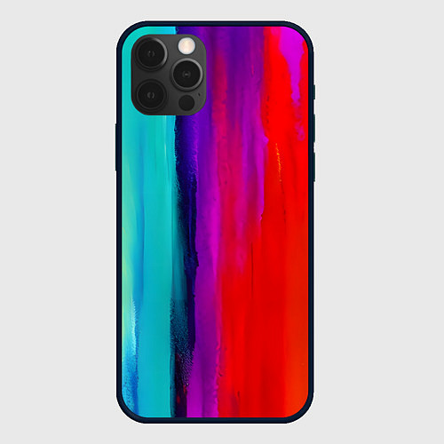 Чехол iPhone 12 Pro Цвета радуги / 3D-Черный – фото 1