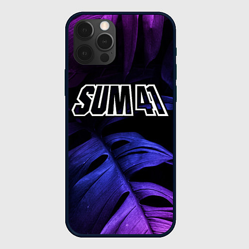 Чехол iPhone 12 Pro Sum41 neon monstera / 3D-Черный – фото 1