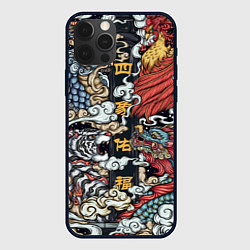 Чехол для iPhone 12 Pro Japanese art, цвет: 3D-черный