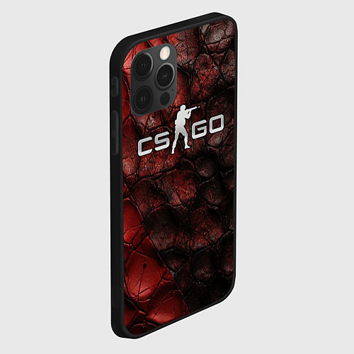 Чехол iPhone 12 Pro CS GO dark texture / 3D-Черный – фото 2