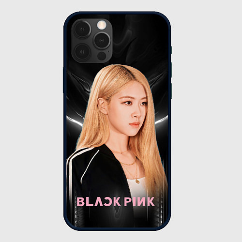 Чехол iPhone 12 Pro Rose Blackpink music / 3D-Черный – фото 1