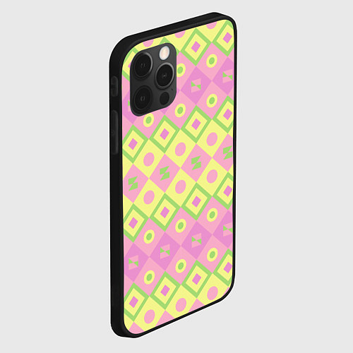 Чехол iPhone 12 Pro Pink yellow style / 3D-Черный – фото 2