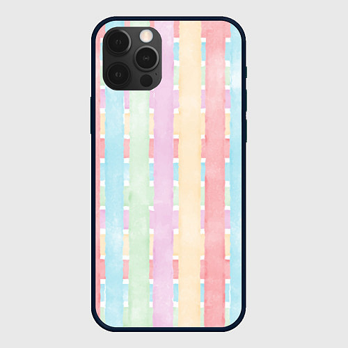 Чехол iPhone 12 Pro Color lines / 3D-Черный – фото 1