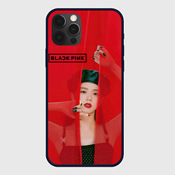 Чехол для iPhone 12 Pro Blackpink red background, цвет: 3D-черный