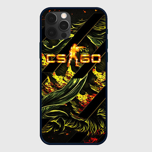 Чехол iPhone 12 Pro CS GO fire logo / 3D-Черный – фото 1