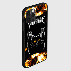 Чехол для iPhone 12 Pro Bullet For My Valentine рок кот и огонь, цвет: 3D-черный — фото 2