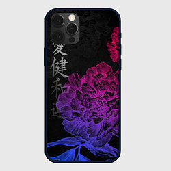 Чехол для iPhone 12 Pro Neon flowers - japanese art, цвет: 3D-черный