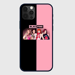 Чехол для iPhone 12 Pro Черно-розовый градиент Black Pink, цвет: 3D-черный