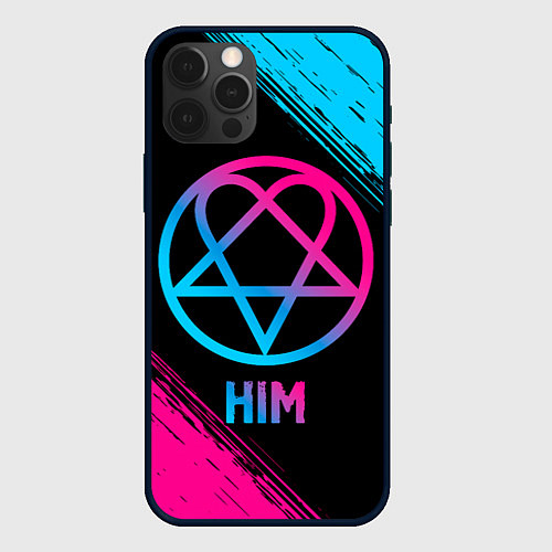 Чехол iPhone 12 Pro HIM - neon gradient / 3D-Черный – фото 1