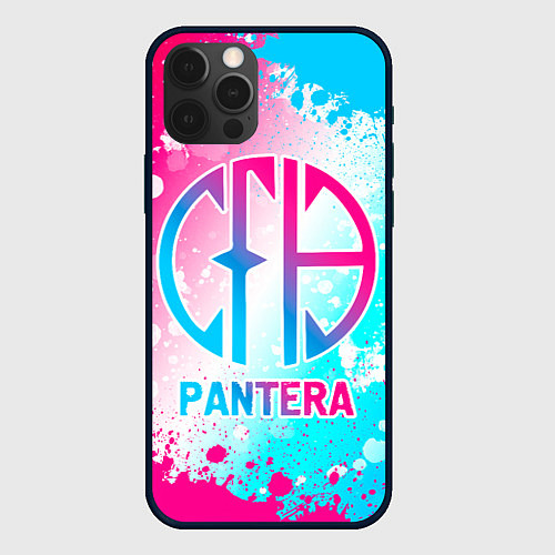 Чехол iPhone 12 Pro Pantera neon gradient style / 3D-Черный – фото 1