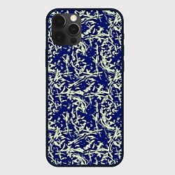 Чехол для iPhone 12 Pro Абстракция темно-синий, цвет: 3D-черный