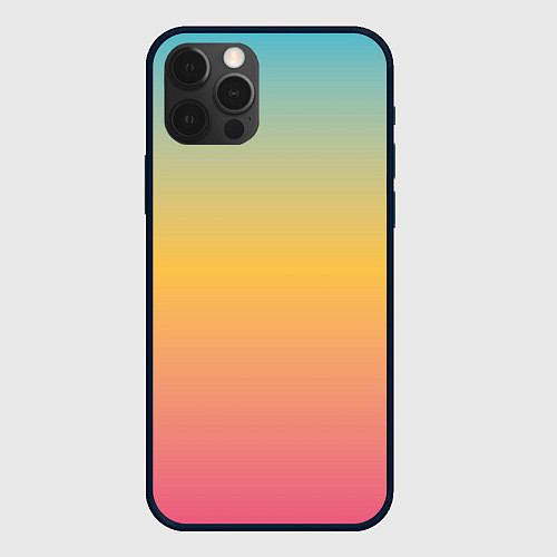 Чехол iPhone 12 Pro Градиент Персиковый закат / 3D-Черный – фото 1
