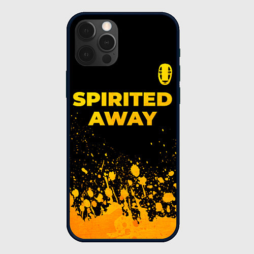 Чехол iPhone 12 Pro Spirited Away - gold gradient: символ сверху / 3D-Черный – фото 1