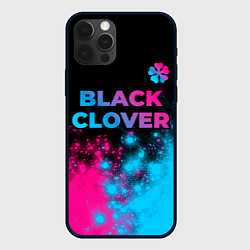 Чехол для iPhone 12 Pro Black Clover - neon gradient: символ сверху, цвет: 3D-черный