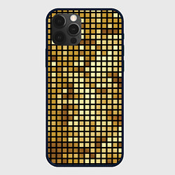 Чехол iPhone 12 Pro Золотая мозаика, поверхность диско шара