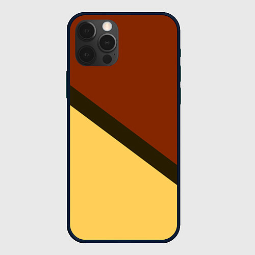 Чехол iPhone 12 Pro Желто-красный диагональ / 3D-Черный – фото 1