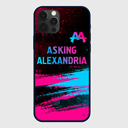 Чехол iPhone 12 Pro Asking Alexandria - neon gradient: символ сверху